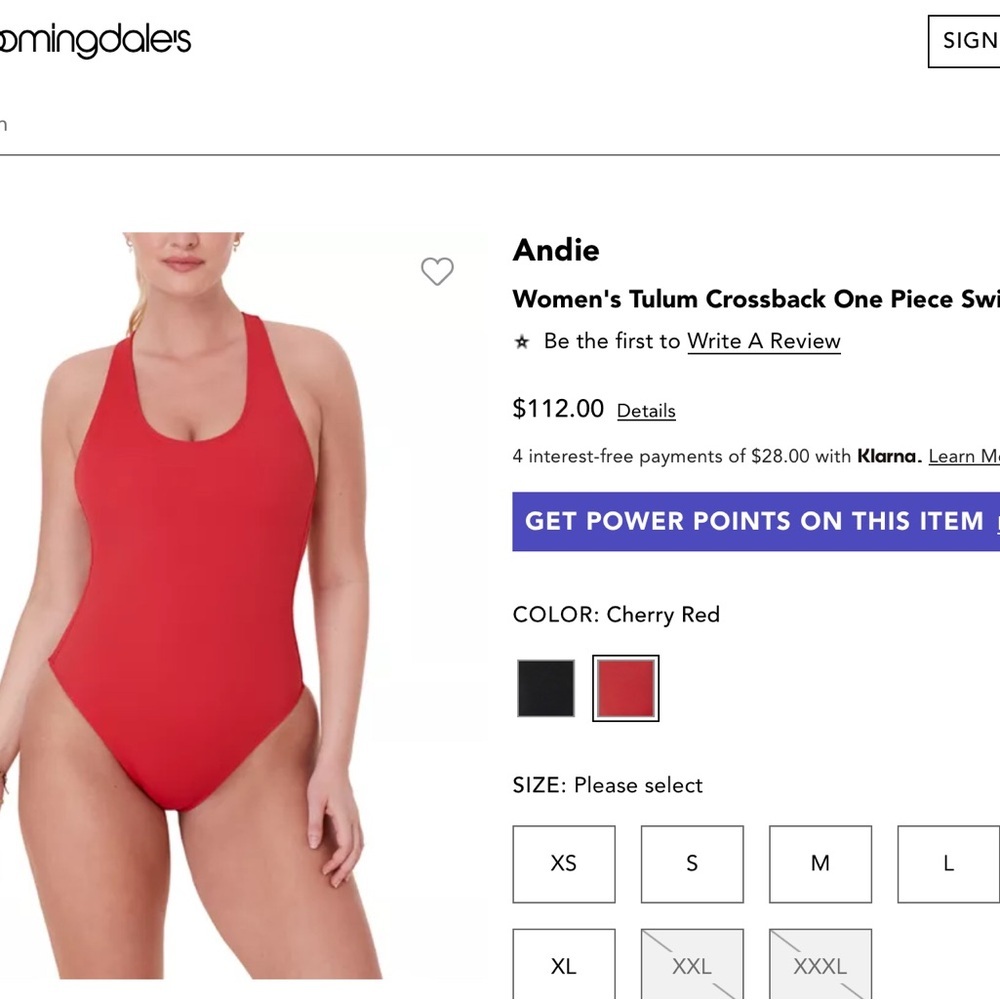 ANDIE‎ TULUM ONE PIECE XLT CHERRY RED